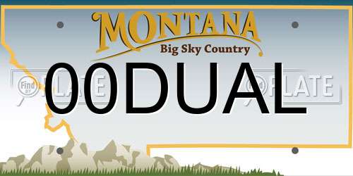 00DUAL Montana License Plate