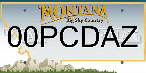00PCDAZ Montana License Plate