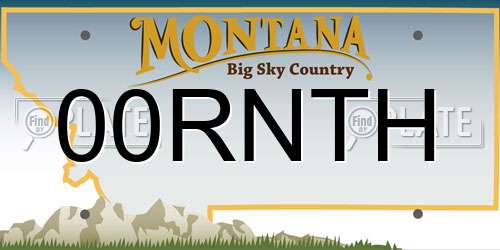 00RNTH Montana License Plate
