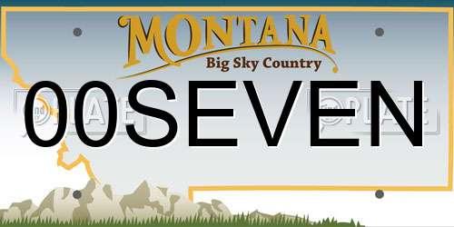 00SEVEN Montana License Plate