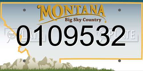 0109532 Montana License Plate