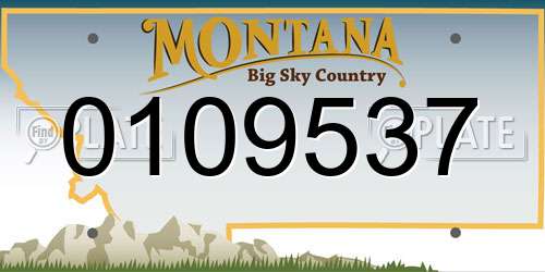 0109537 Montana License Plate