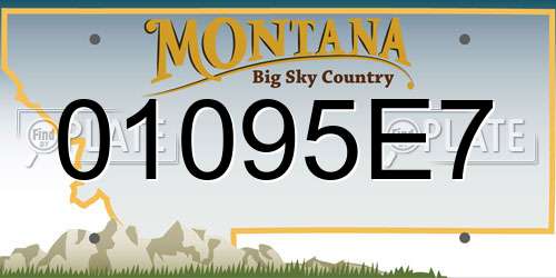 01095E7 Montana License Plate