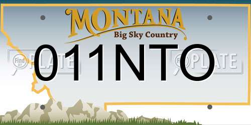 011NTO Montana License Plate