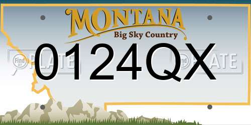 0124QX Montana License Plate