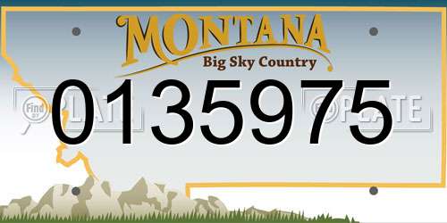 0135975 Montana License Plate