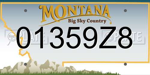 01359Z8 Montana License Plate