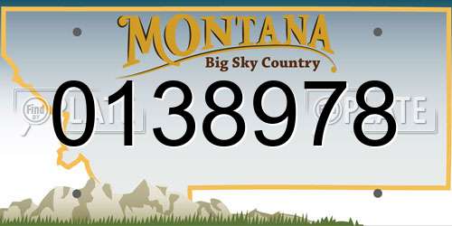 0138978 Montana License Plate
