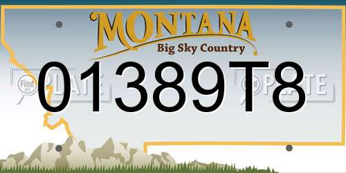 01389T8 Montana License Plate