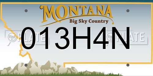 013H4N Montana License Plate