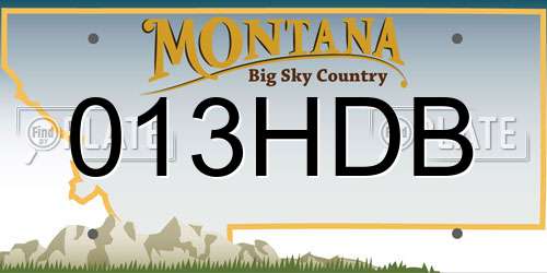 013HDB Montana License Plate