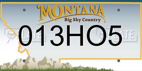 013HO5 Montana License Plate