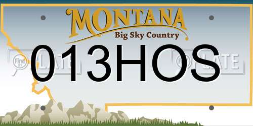 013HOS Montana License Plate