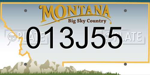 013J55 Montana License Plate