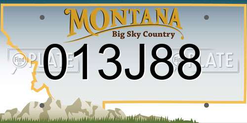 013J88 Montana License Plate