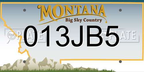 013JB5 Montana License Plate