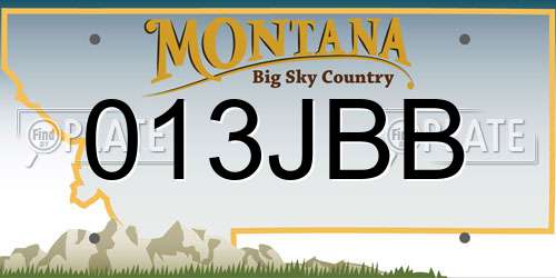 013JBB Montana License Plate