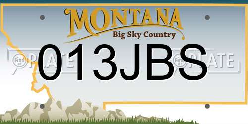 013JBS Montana License Plate