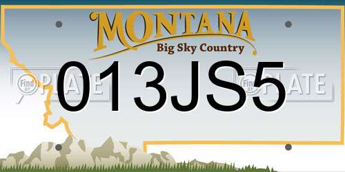 013JS5 Montana License Plate
