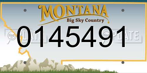 0145491 Montana License Plate