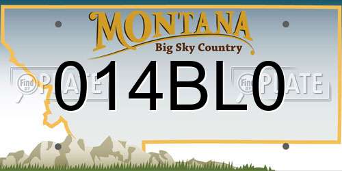 014BL0 Montana License Plate