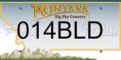 014BLD Montana License Plate