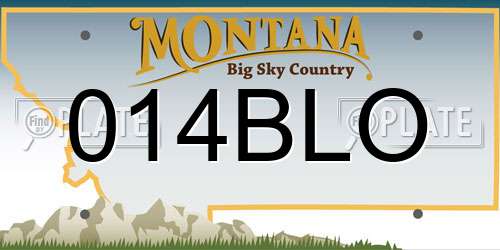 014BLO Montana License Plate