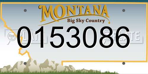 0153086 Montana License Plate