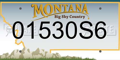 01530S6 Montana License Plate