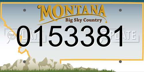 0153381 Montana License Plate