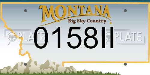 0158II Montana License Plate