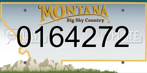 0164272 Montana License Plate