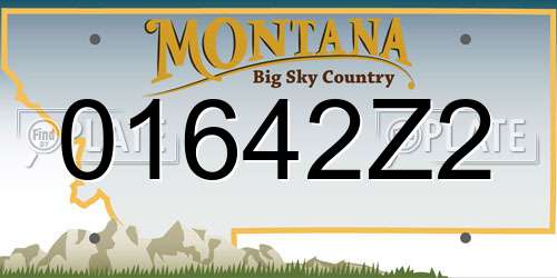 01642Z2 Montana License Plate