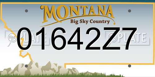 01642Z7 Montana License Plate