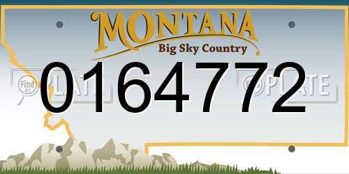 0164772 Montana License Plate