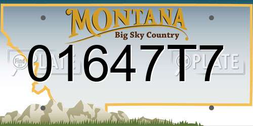 01647T7 Montana License Plate
