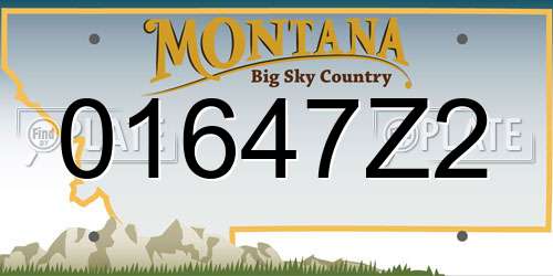 01647Z2 Montana License Plate