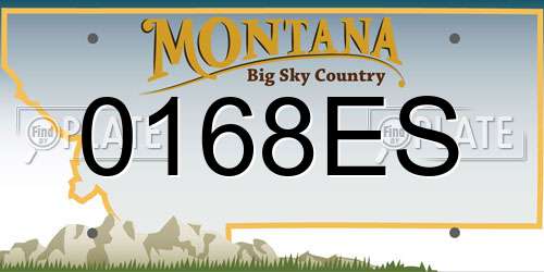 0168ES Montana License Plate