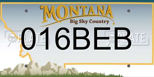 016BEB Montana License Plate