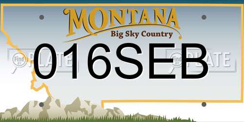 016SEB Montana License Plate