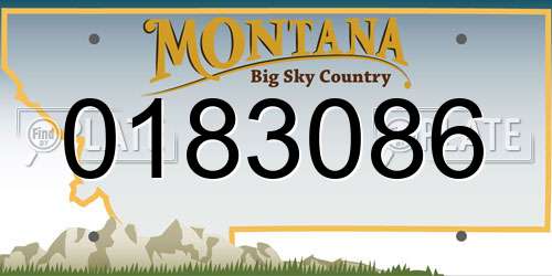 0183086 Montana License Plate