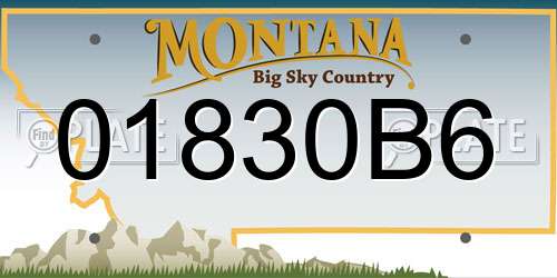 01830B6 Montana License Plate