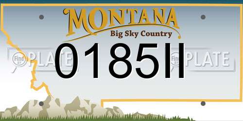 0185II Montana License Plate