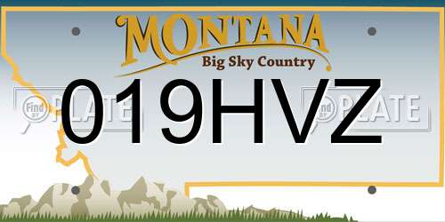 019HVZ Montana License Plate