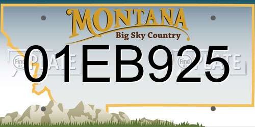 01EB925 Montana License Plate