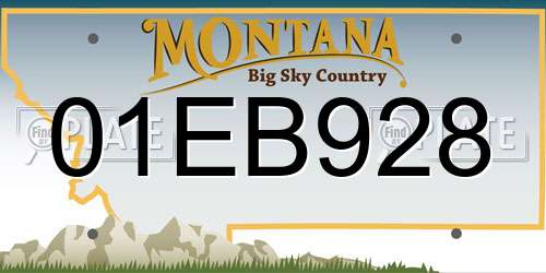01EB928 Montana License Plate