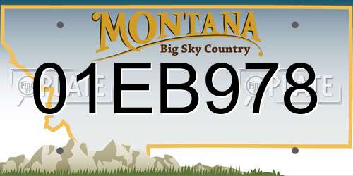 01EB978 Montana License Plate