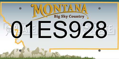 01ES928 Montana License Plate