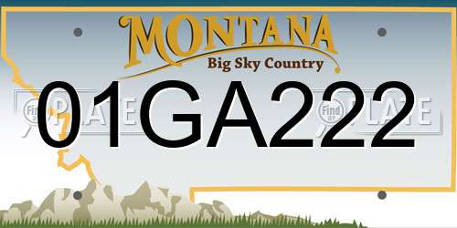 01GA222 Montana License Plate
