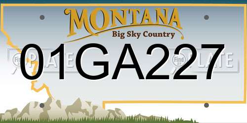 01GA227 Montana License Plate